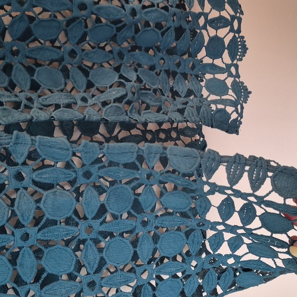 NWT Petal & Pup Teal Candice Strapless Lace Midi Dress Wedding Occasion Size 2 - Picture 10 of 12